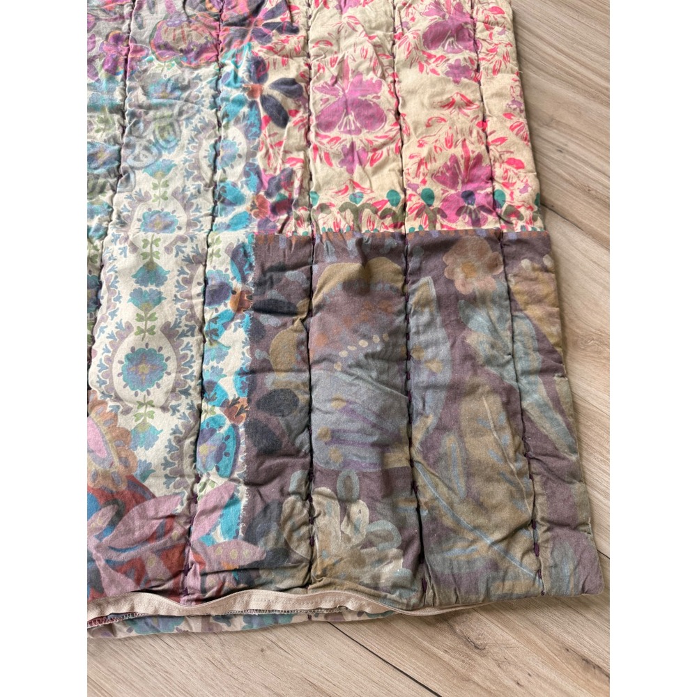 Natural Life Quilted Patchwork Floral Paisley Square Pillow Sham Multicolor - Picture 2 of 6